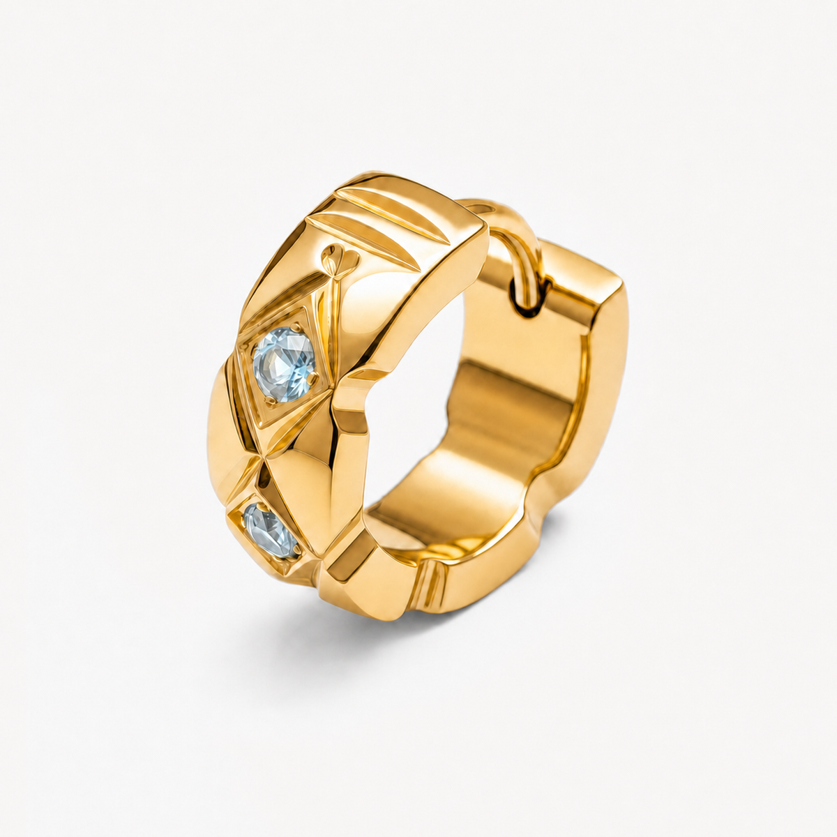 Sky Blue Topaz Motif Hoop - Flow