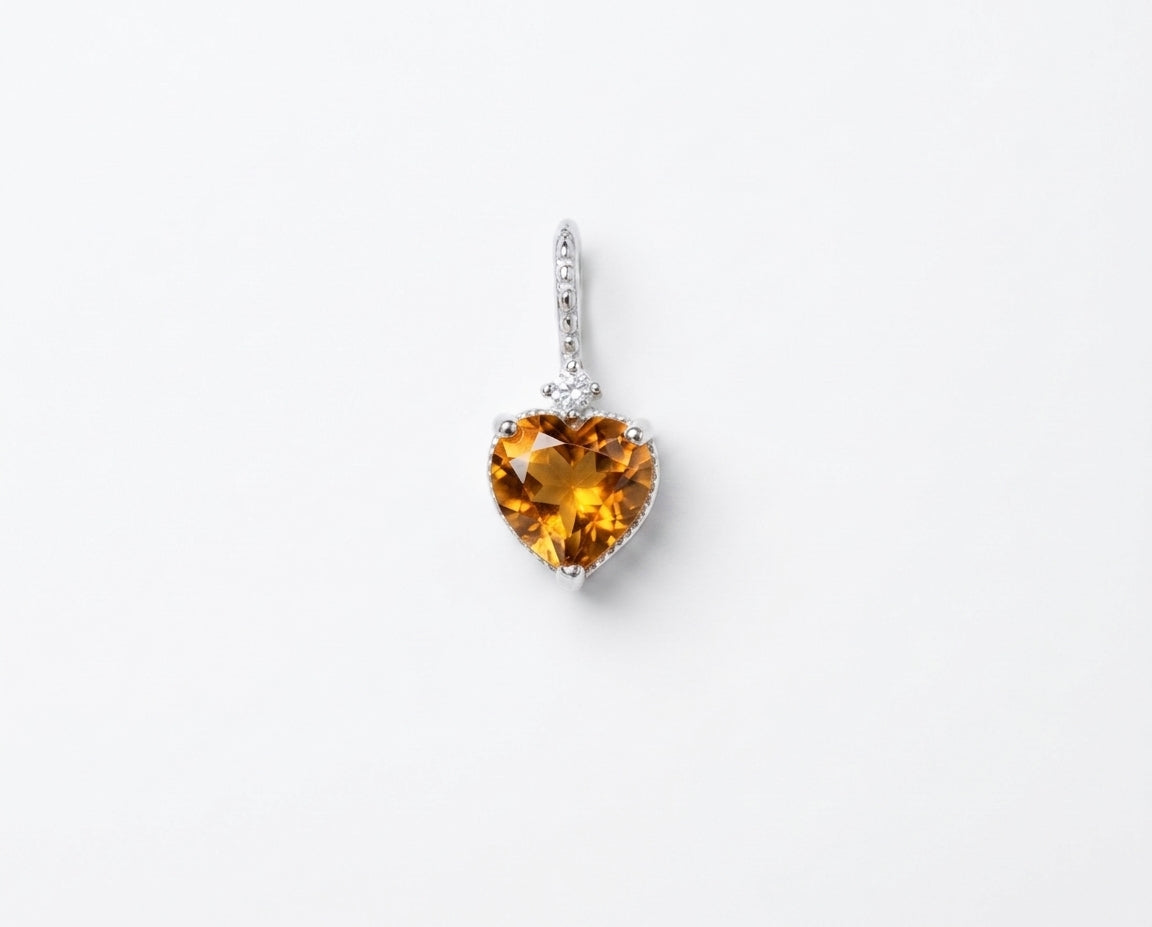 Citrine Heart Necklace - Ground